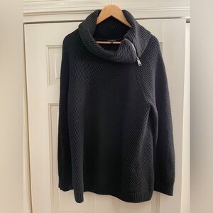 Talbots Black Cowl Neck Sweater with a zipper